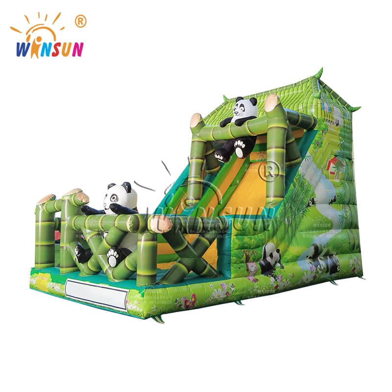 Panda Theme Inflatable Dry Slide